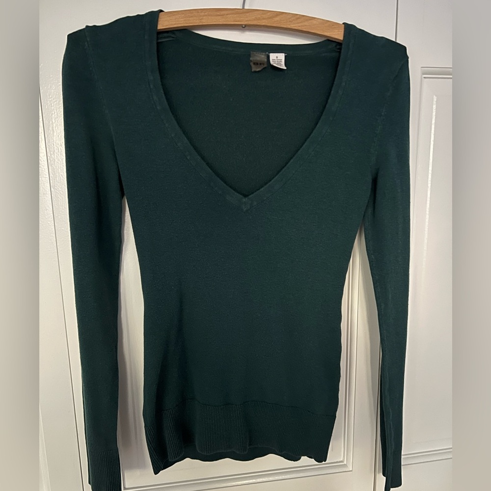 Nordstrom BP V-Neck Sweater in Forest Green in Small - Picture 3 of 4